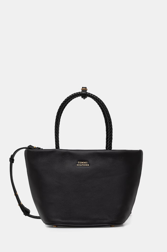 Tommy Hilfiger χιαστί γυναικεία δερμάτινη μαύρο AW0AW18739