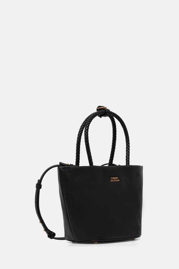 Tommy Hilfiger χιαστί γυναικεία δερμάτινη AW0AW18739 μαύρο AW26
