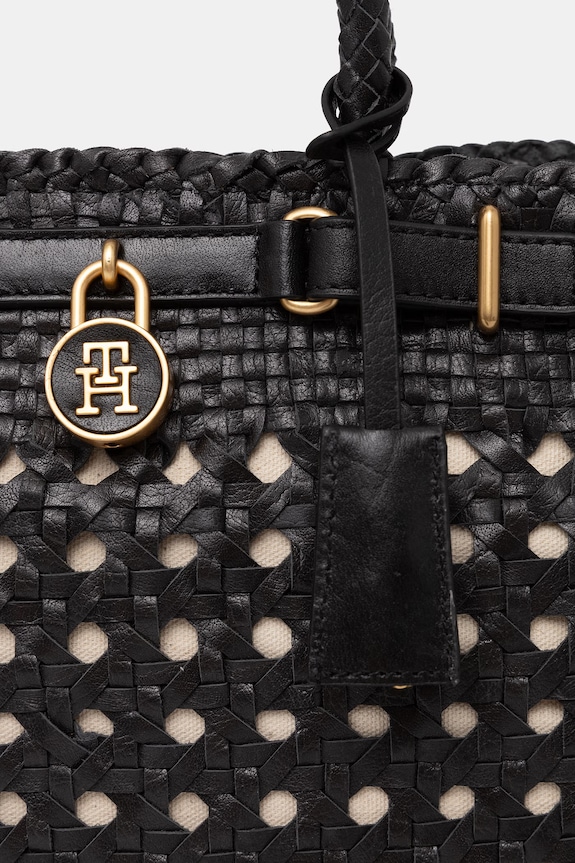 Tommy Hilfiger μικρή τσάντα γυναικεία δερμάτινη μαύρο AW0AW18734