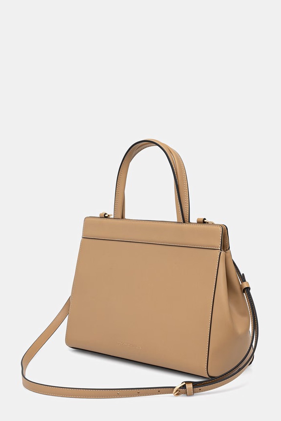 Akcesoria Tommy Hilfiger torebka shopper damska z imitacji skóry AW0AW18729 beżowy