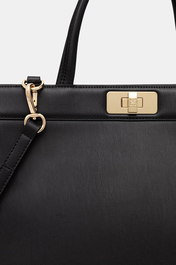 Tommy Hilfiger shopper torba za žene od imitacije kože crna AW0AW18729