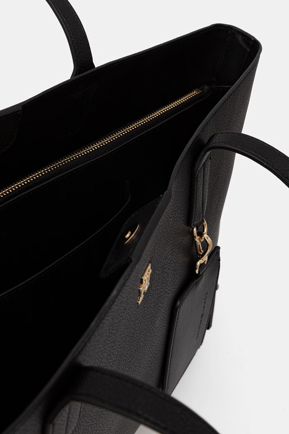 Tommy Hilfiger torebka shopper damska z imitacji skóry czarny AW0AW18724