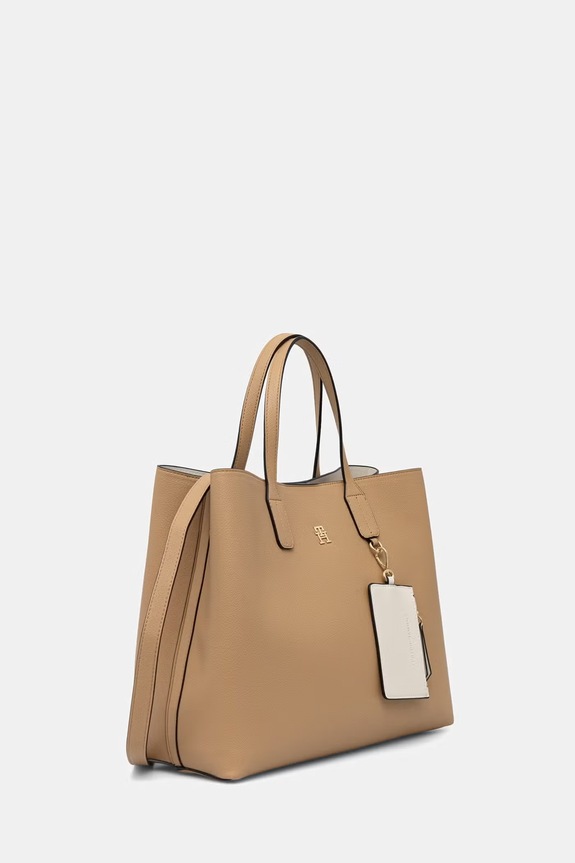 Tommy Hilfiger torebka damska z imitacji skóry AW0AW18723 beżowy AW26