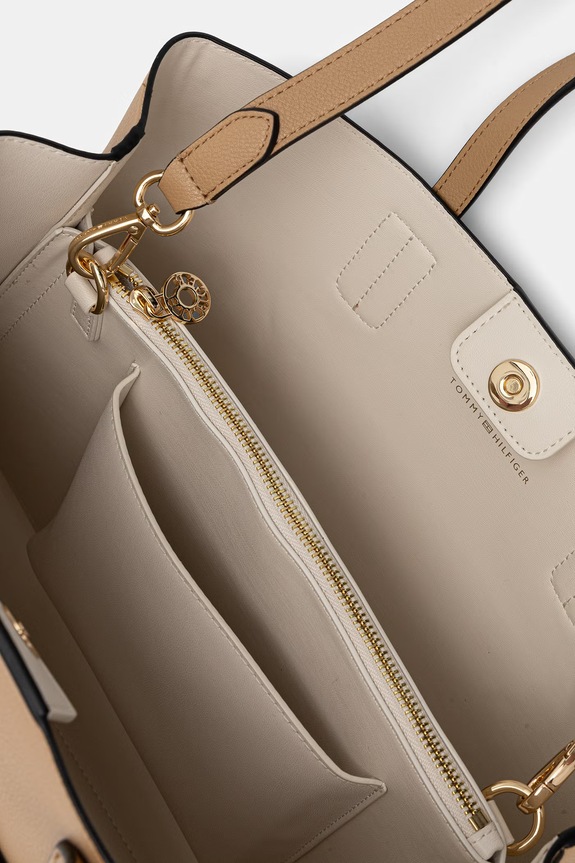 Tommy Hilfiger torebka damska z imitacji skóry AW0AW18723 beżowy