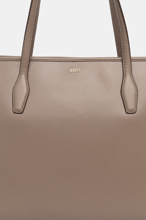 BOSS torebka shopper damska z imitacji skóry Sandy Zip Shopper brązowy 50567622