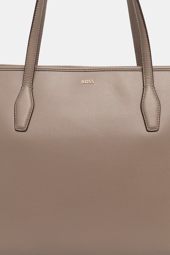 BOSS torebka shopper damska z imitacji skóry Sandy Zip Shopper brązowy 50567622