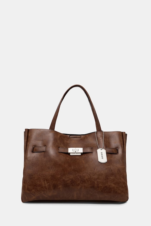 DKNY torebka shopper damska z imitacji skóry BRYAR brązowy R62DZK43