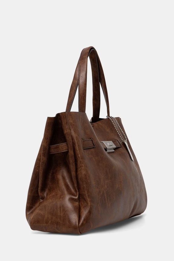 DKNY torebka shopper damska z imitacji skóry BRYAR R62DZK43 brązowy AW26