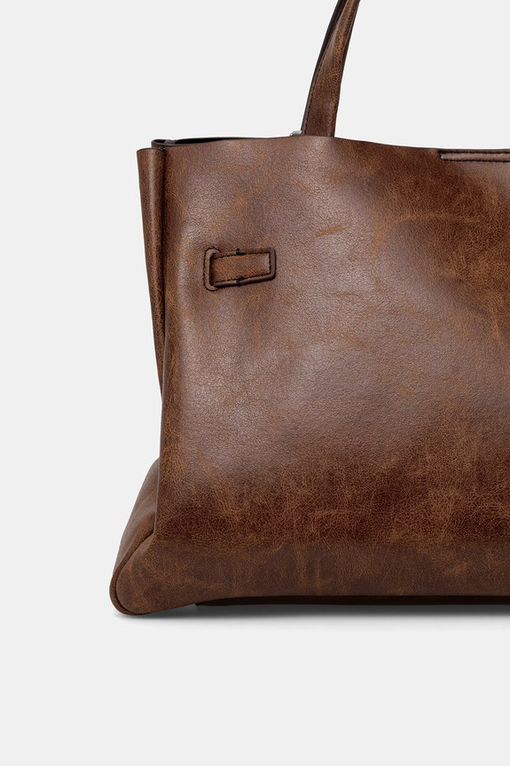 Akcesoria DKNY torebka shopper damska z imitacji skóry BRYAR R62DZK43 brązowy