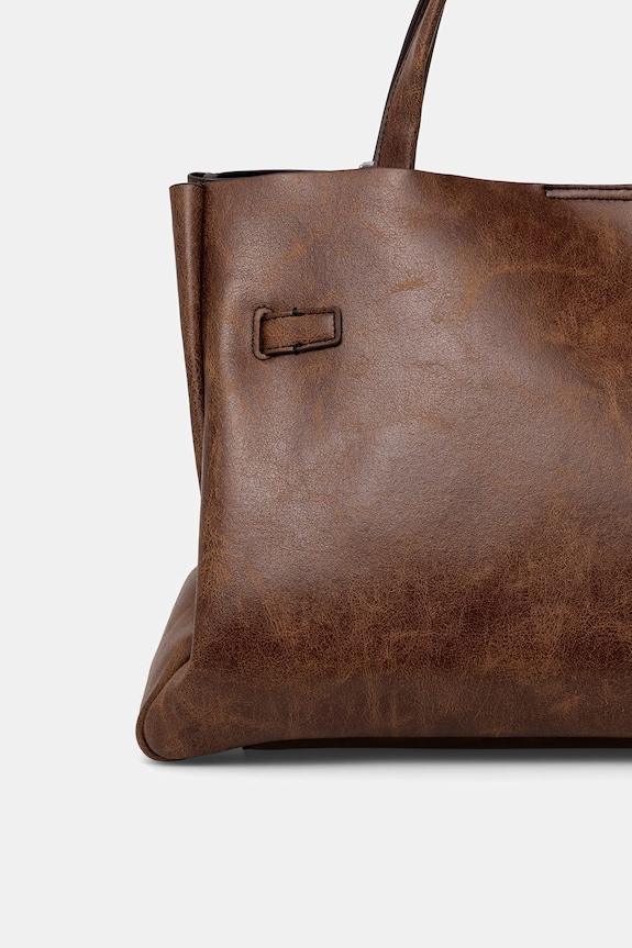 Akcesoria DKNY torebka shopper damska z imitacji skóry BRYAR R62DZK43 brązowy