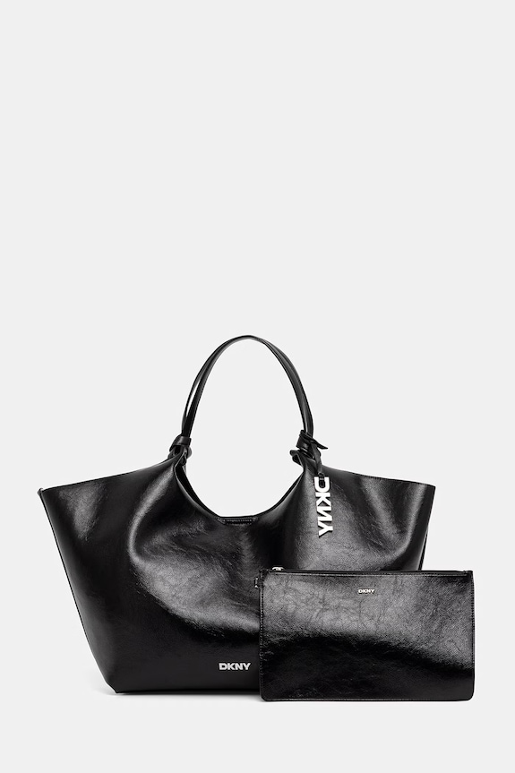 DKNY torebka shopper damska z imitacji skóry PAULA czarny R62AXE48