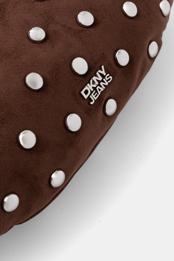 DKNY torebka rogal damska z imitacji zamszu KATYA brązowy R623MR42