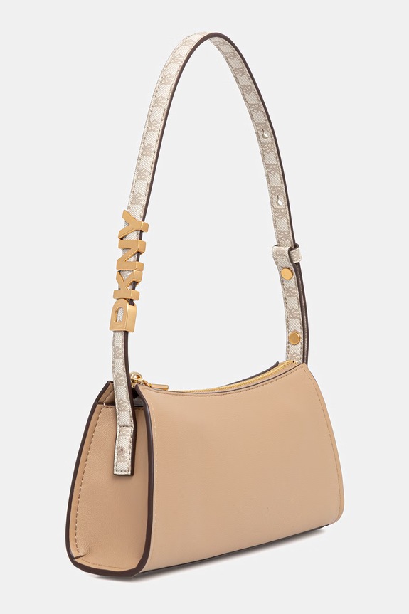 DKNY torebka hobo damska z imitacji skóry AVRIL R6236G57 beżowy AW26