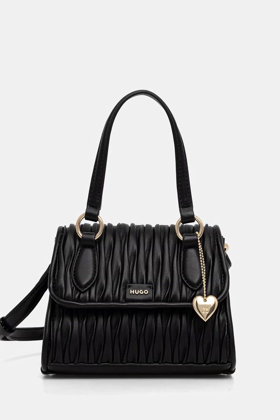 HUGO crossbody torba za žene od imitacije kože Clioh M_Top Handle crna 50568128