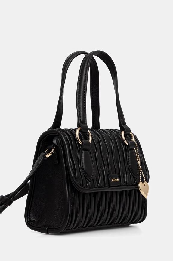 HUGO crossbody torba za žene od imitacije kože Clioh M_Top Handle 50568128 crna AW26