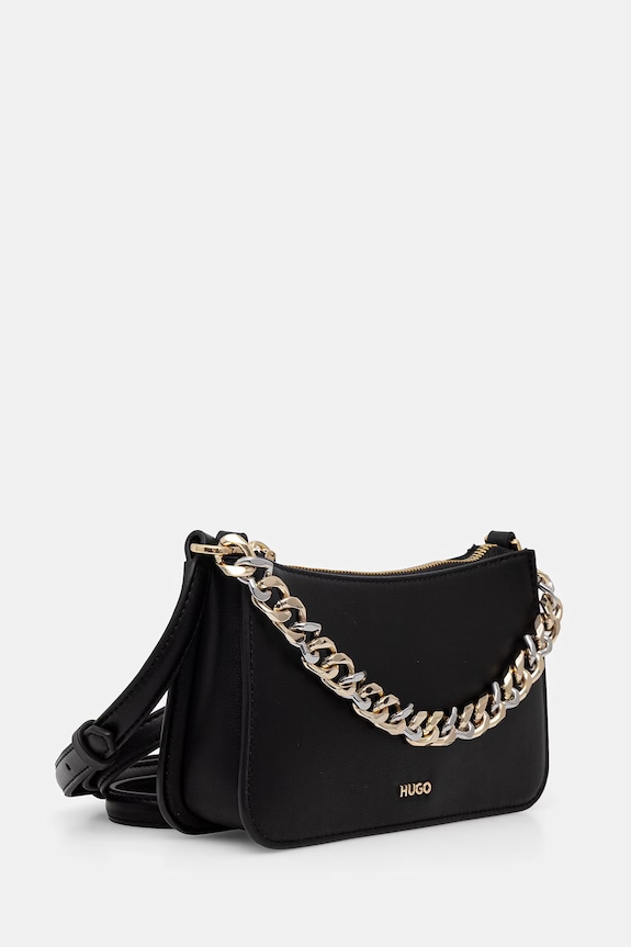 HUGO crossbody torbica ženska iz umetnega usnja Love_Crossbody 50567745 črna AW26