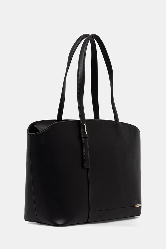 HUGO shopper torba ženska iz umetnega usnja Yorih Tote zip 50567720 črna AW26