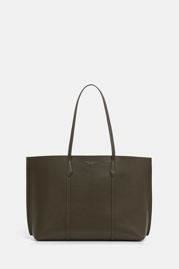 Tory Burch torebka shopper damska skórzana Perry zielony 177236