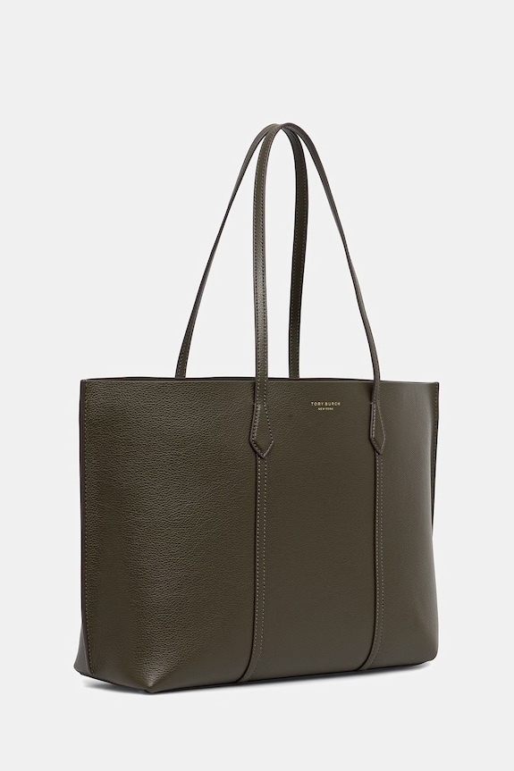 Tory Burch torebka shopper damska skórzana Perry 177236 zielony AW26