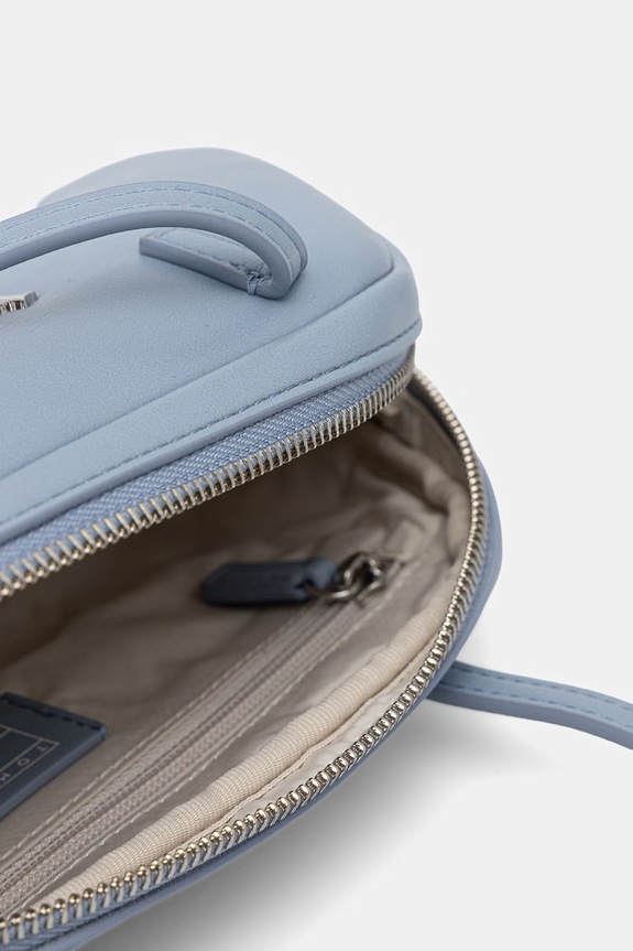 Tommy Jeans torebka bagietka damska z imitacji skóry AW0AW18787 niebieski