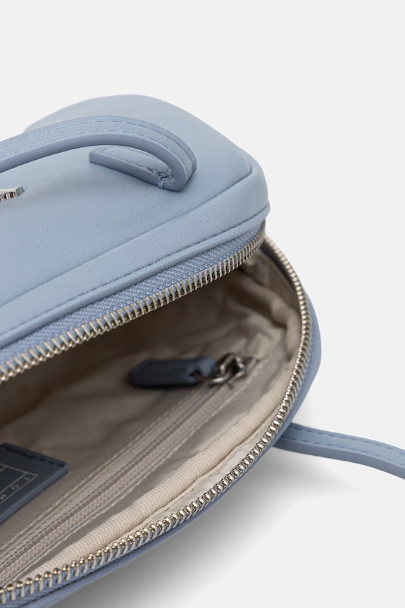 Tommy Jeans torebka bagietka damska z imitacji skóry AW0AW18787 niebieski