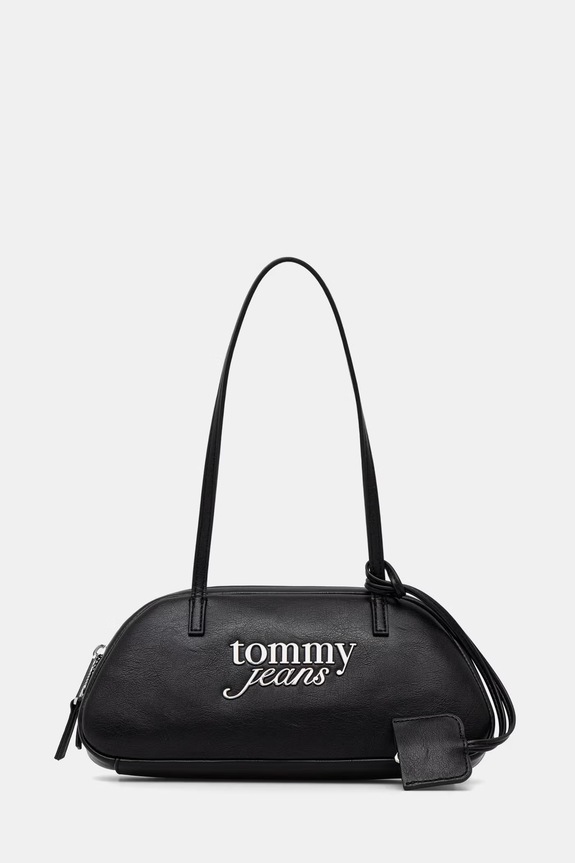 Tommy Jeans kabelka typu baguette dámska z imitácie kože čierna AW0AW18787