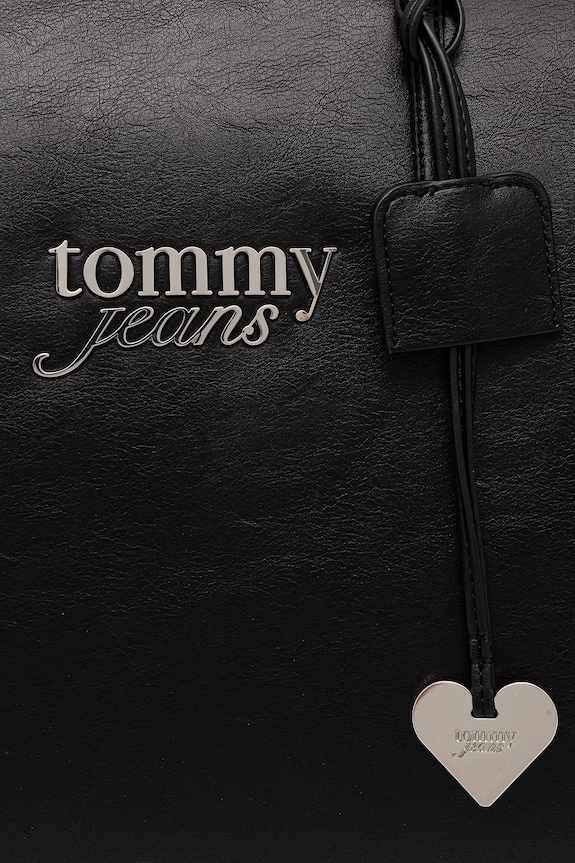 Tommy Jeans torebka shopper damska z imitacji skóry czarny AW0AW18786