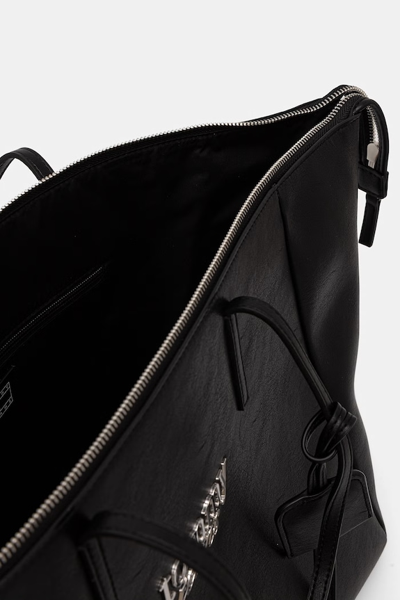 Tommy Jeans torebka shopper damska z imitacji skóry AW0AW18786 czarny