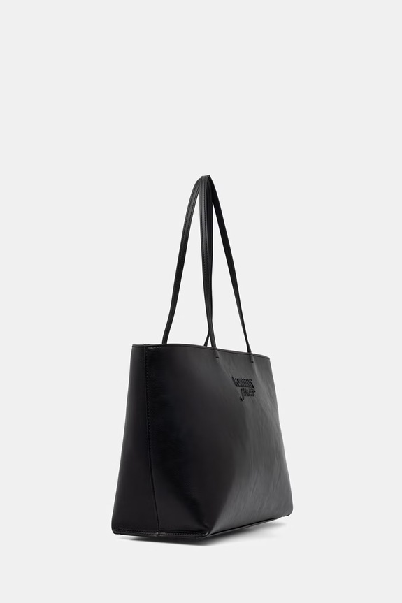 Tommy Jeans torebka shopper damska z imitacji skóry AW0AW18772 czarny AW26
