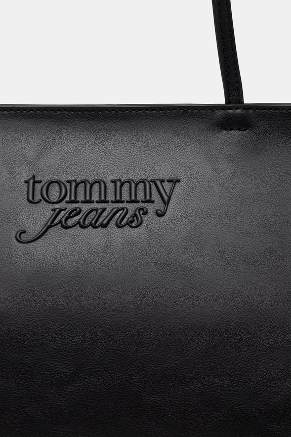 Tommy Jeans torebka shopper damska z imitacji skóry czarny AW0AW18772