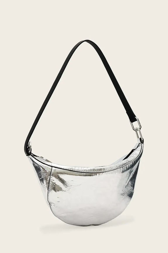 AllSaints hobo kabelka dámská kožená LUNA W718XD stříbrná AW26