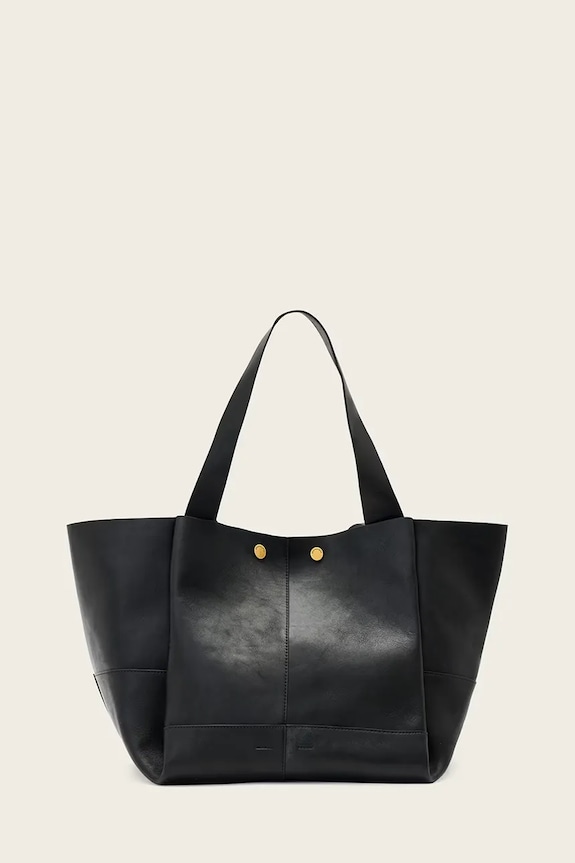 AllSaints шопинг чанта дамска от кожа ROSALIE черен W713XD