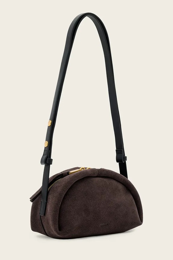 Doplnky AllSaints crossbody kabelka dámska semišová ROSALIE W711XD hnedá