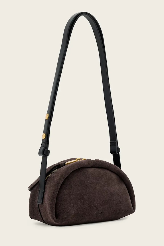Doplnky AllSaints crossbody kabelka dámska semišová ROSALIE W711XD hnedá