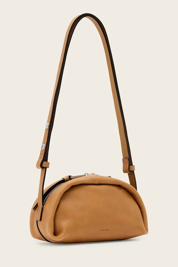 Dodatki AllSaints crossbody torbica ženska usnjena ROSALIE W710XD rjava