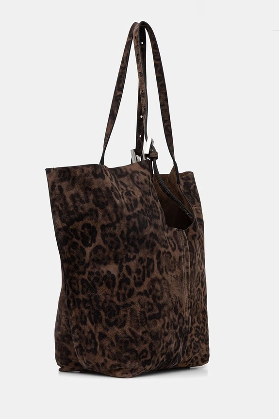AllSaints geantă shopper pentru femei, din piele întoarsă ARA W469XC maro AW26