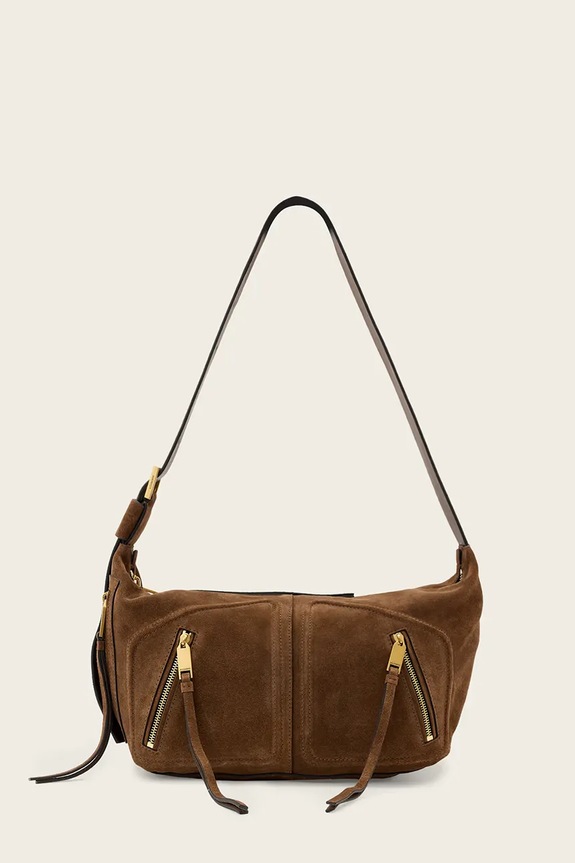 AllSaints hobo kabelka dámská semišová JEAN hnědá W377XE