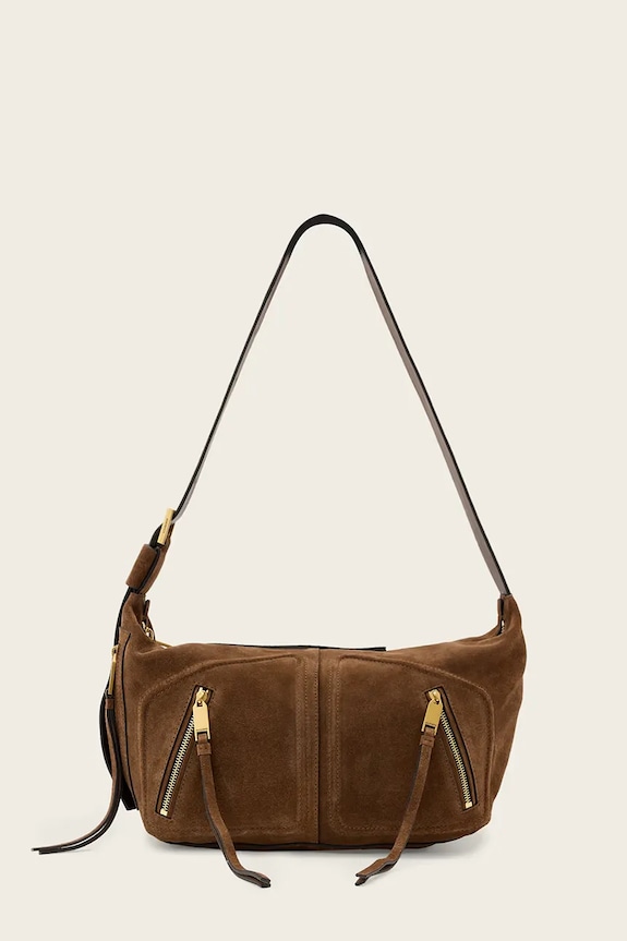 AllSaints hobo kabelka dámská semišová JEAN hnědá W377XE