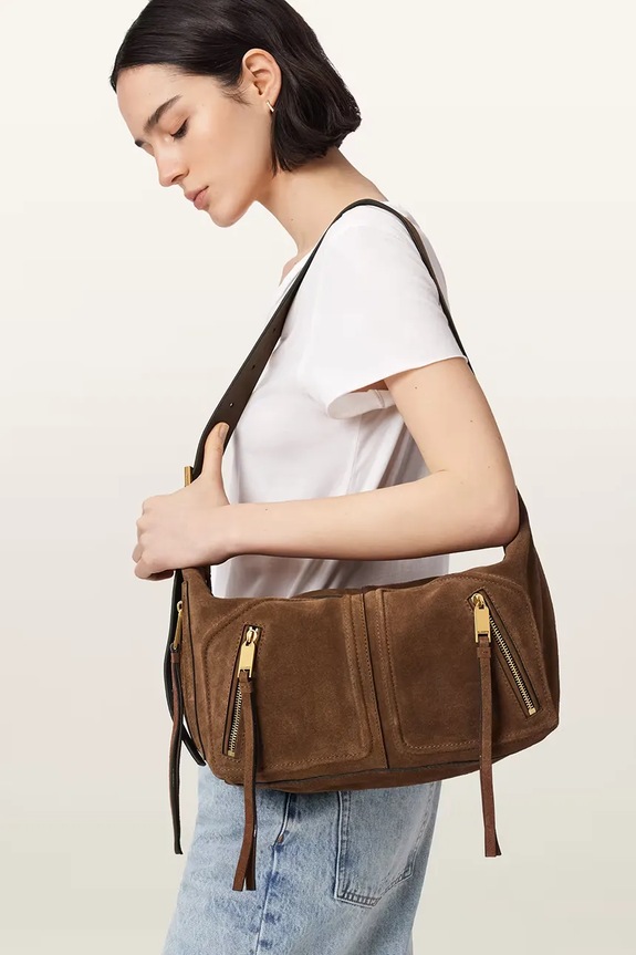 AllSaints hobo kabelka dámská semišová JEAN W377XE