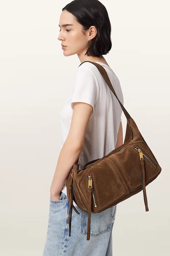 AllSaints hobo kabelka dámská semišová JEAN W377XE