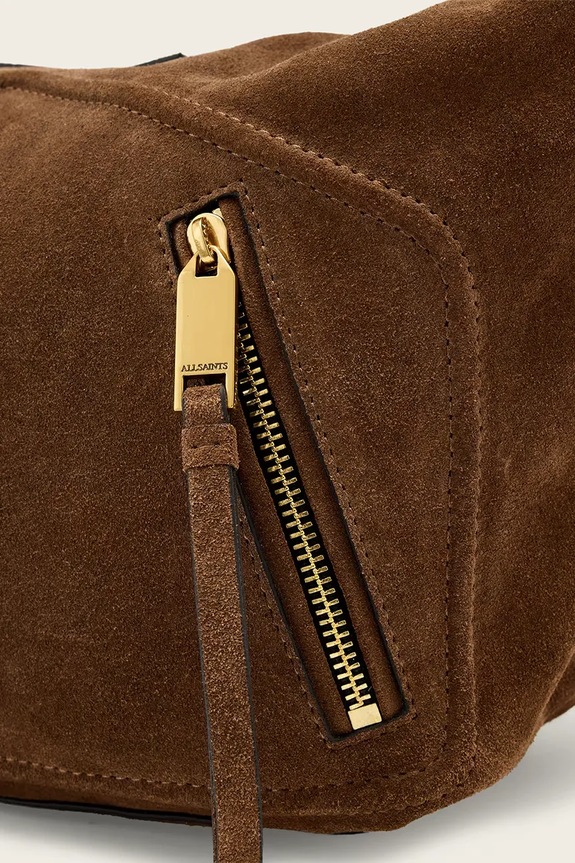 AllSaints hobo kabelka dámská semišová JEAN W377XE hnědá