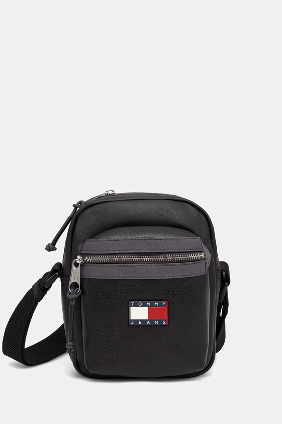 Tommy Jeans saszetka męska z imitacji skóry czarny AM0AM14334
