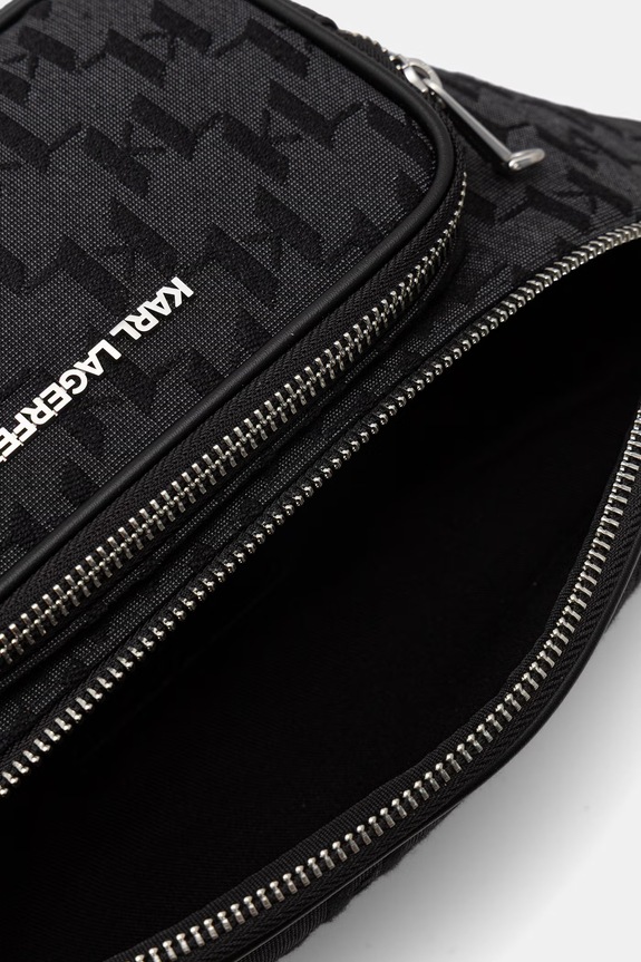 Karl Lagerfeld torba oko struka za muškarce K/MONOGRAM B3M30250 crna