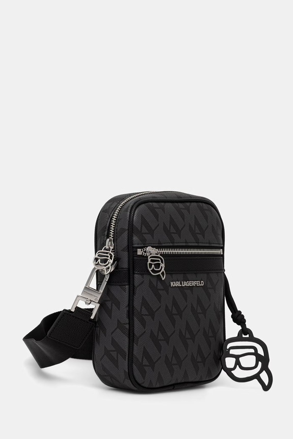 Karl Lagerfeld mala torba za muškarce od imitacije kože K/IKON B3M30258 crna AW26