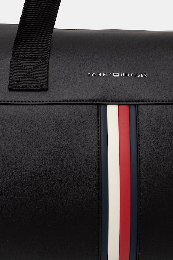 Tommy Hilfiger cestovní taška pánská z imitace kůže černá AM0AM14519