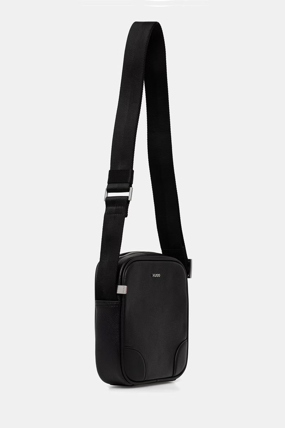 HUGO φάκελος ανδρικός δερμάτινος GO-BAG NS 50568270 μαύρο AW26