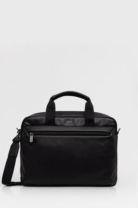 BOSS torba za laptop za muškarce od imitacije kože Jace_Doc Case crna 50567865