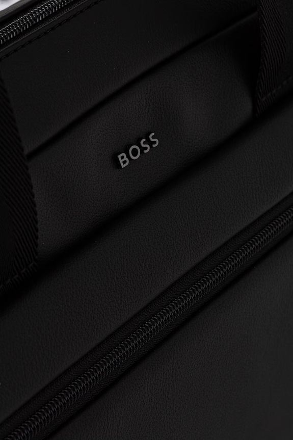 BOSS torba za laptop za muškarce od imitacije kože Jace_Doc Case crna 50567865