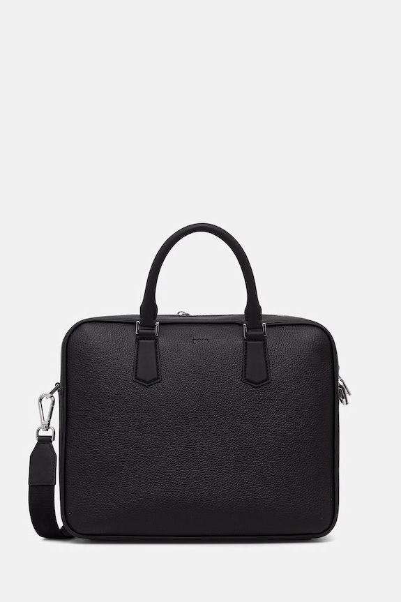 BOSS torba za laptop muška kožna New Crosstown_Doc crna 50541864