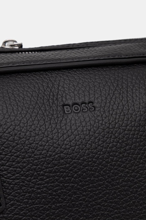 BOSS torba za prenosnik moška usnjena New Crosstown_Doc črna 50541864
